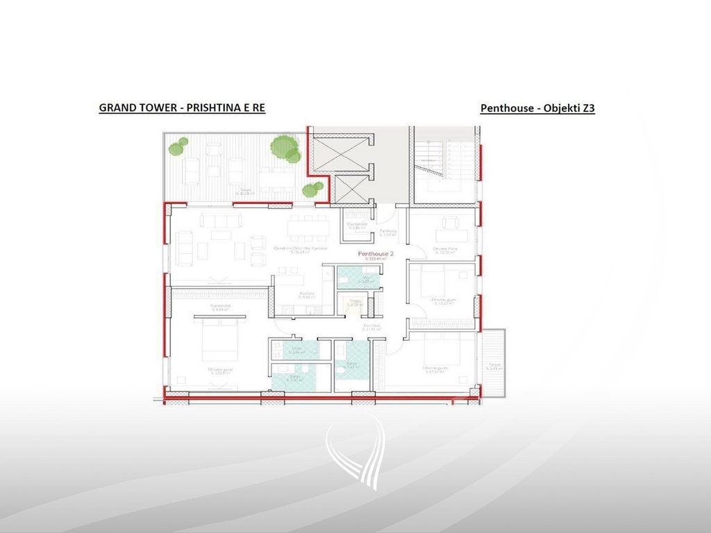 Penthouse 223.44m2 në shitje në lagjen Prishtina e re7