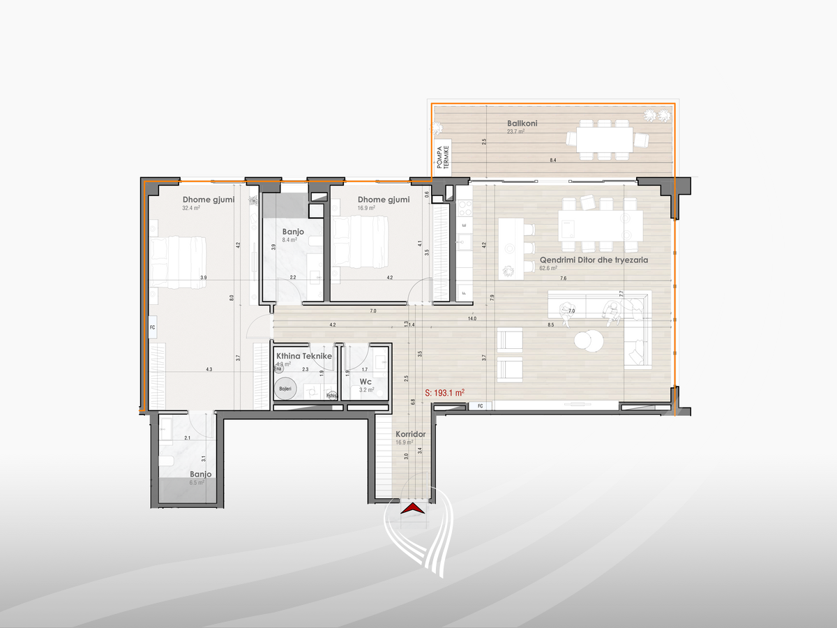 Banesë 193.1m2 në shitje në lagjen Prishtina e re – International Residence9