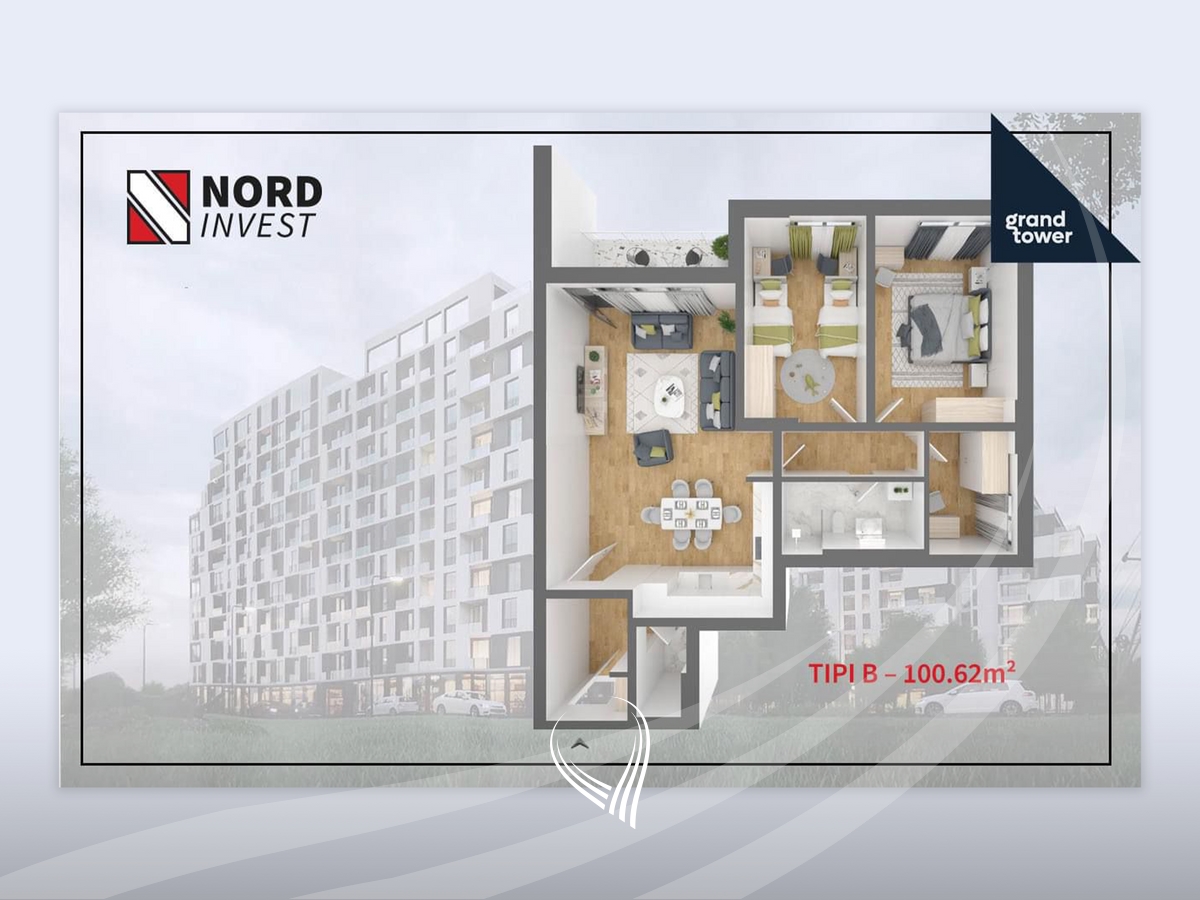 Banesë me 3 dhoma gjumi në shitje në lagjen Prishtina e Re – Nord Invest11