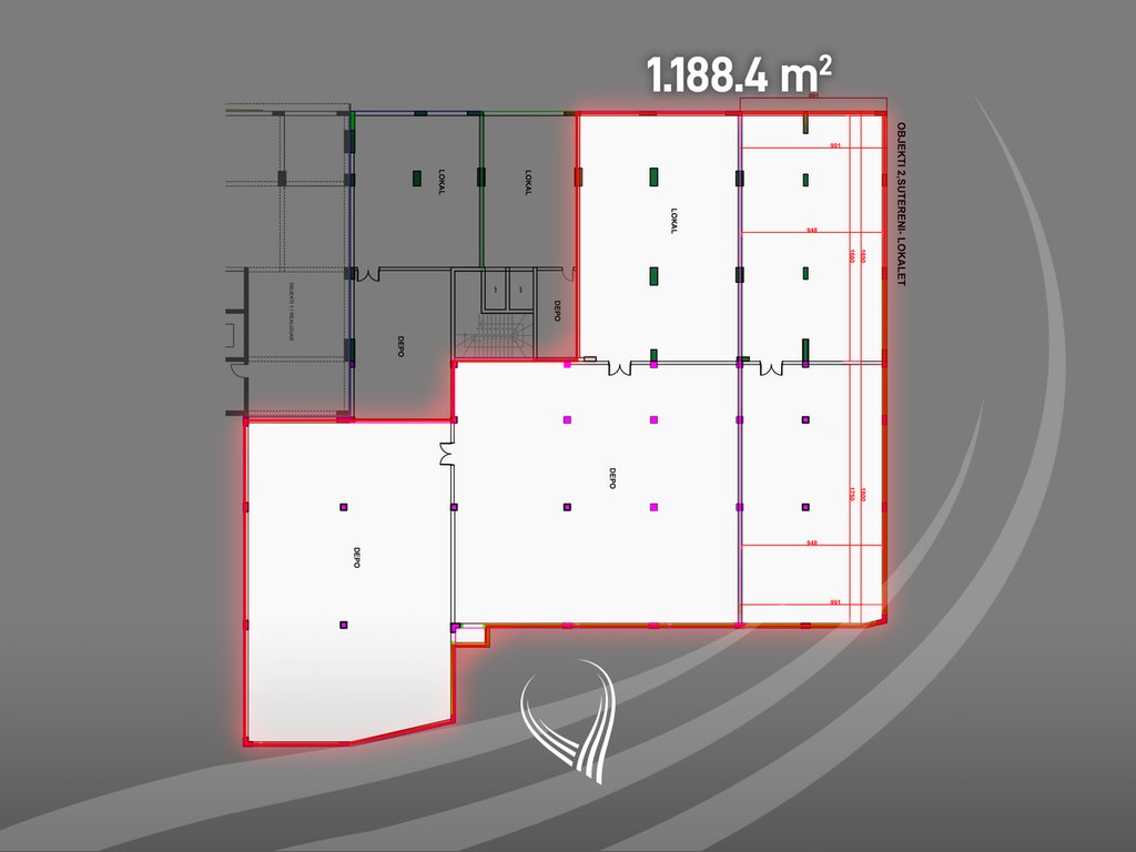 Premises 1,188.40m2 for sale in the Prishtina e Re neighborhood1