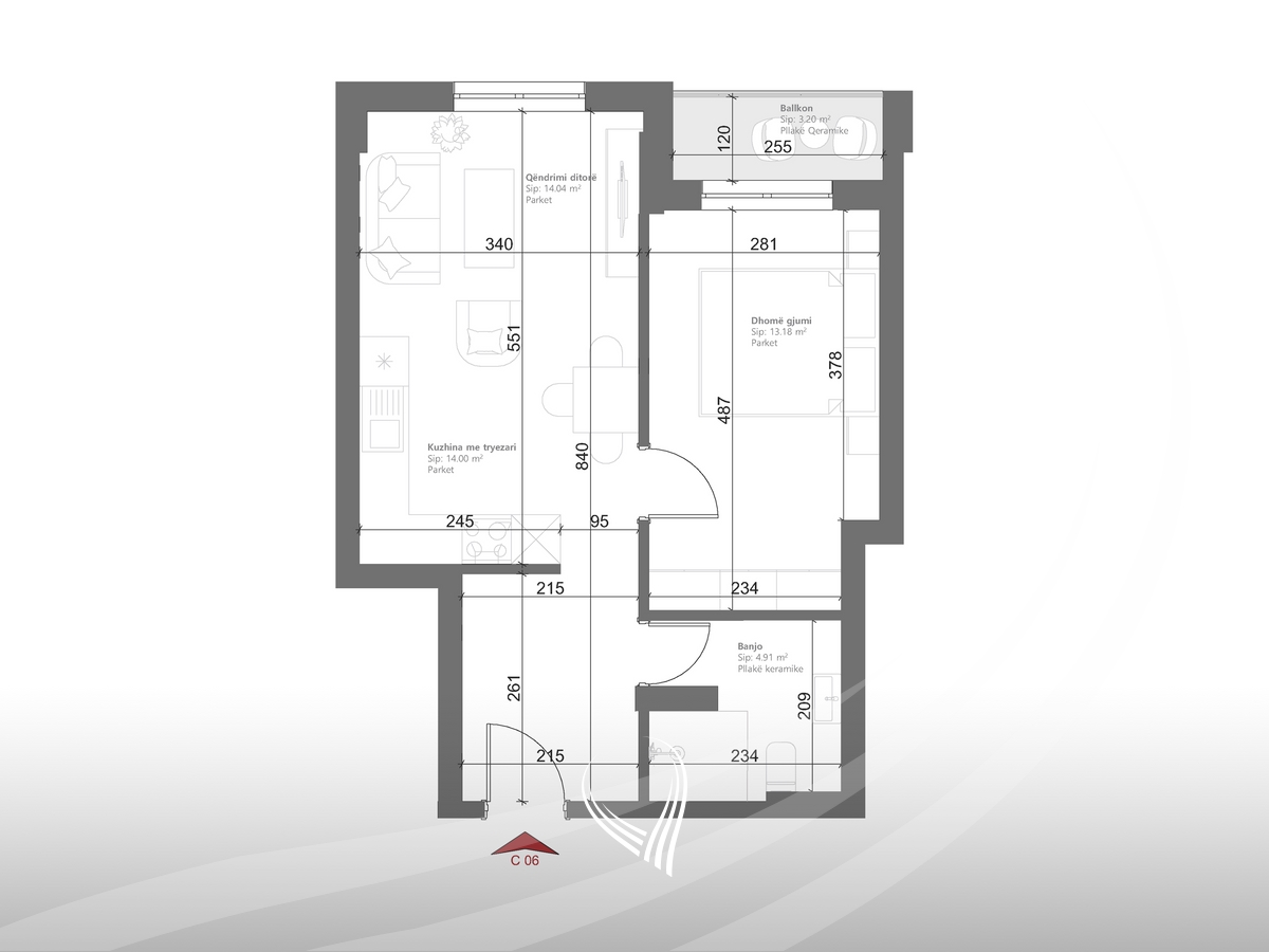 1-bedroom apartment for sale in the Prishtina e Re neighborhood1