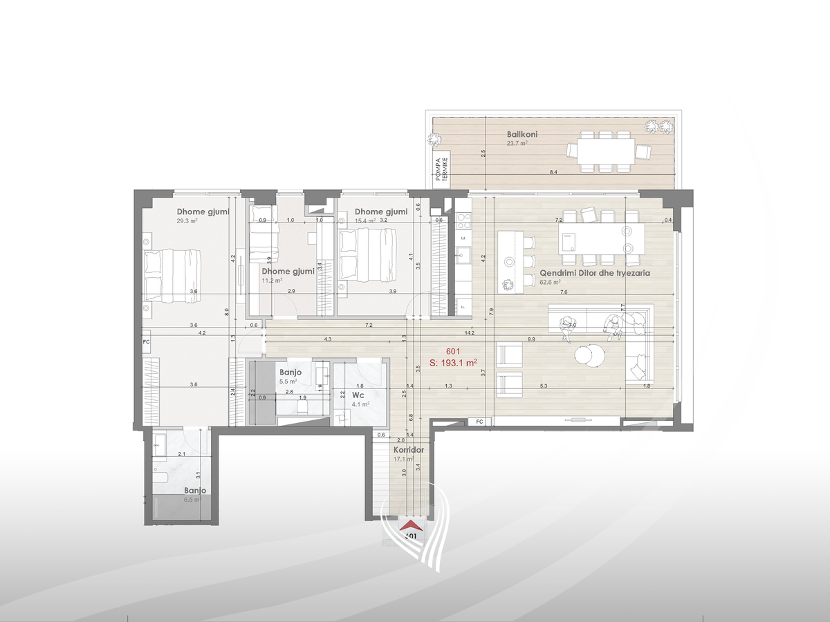 Banesë me 3 dhoma gjumi në shitje në lagjen Prishtina e re – International Residence9