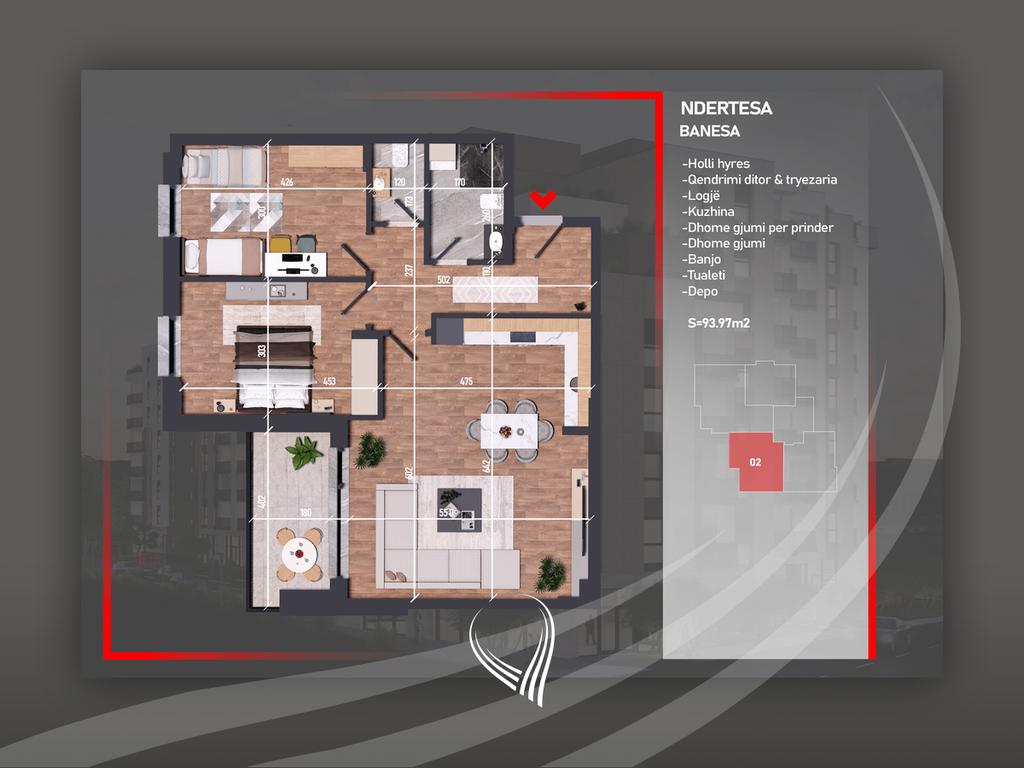 2-bedroom apartment for sale in Mati 1 neighborhood – VA Residence 413