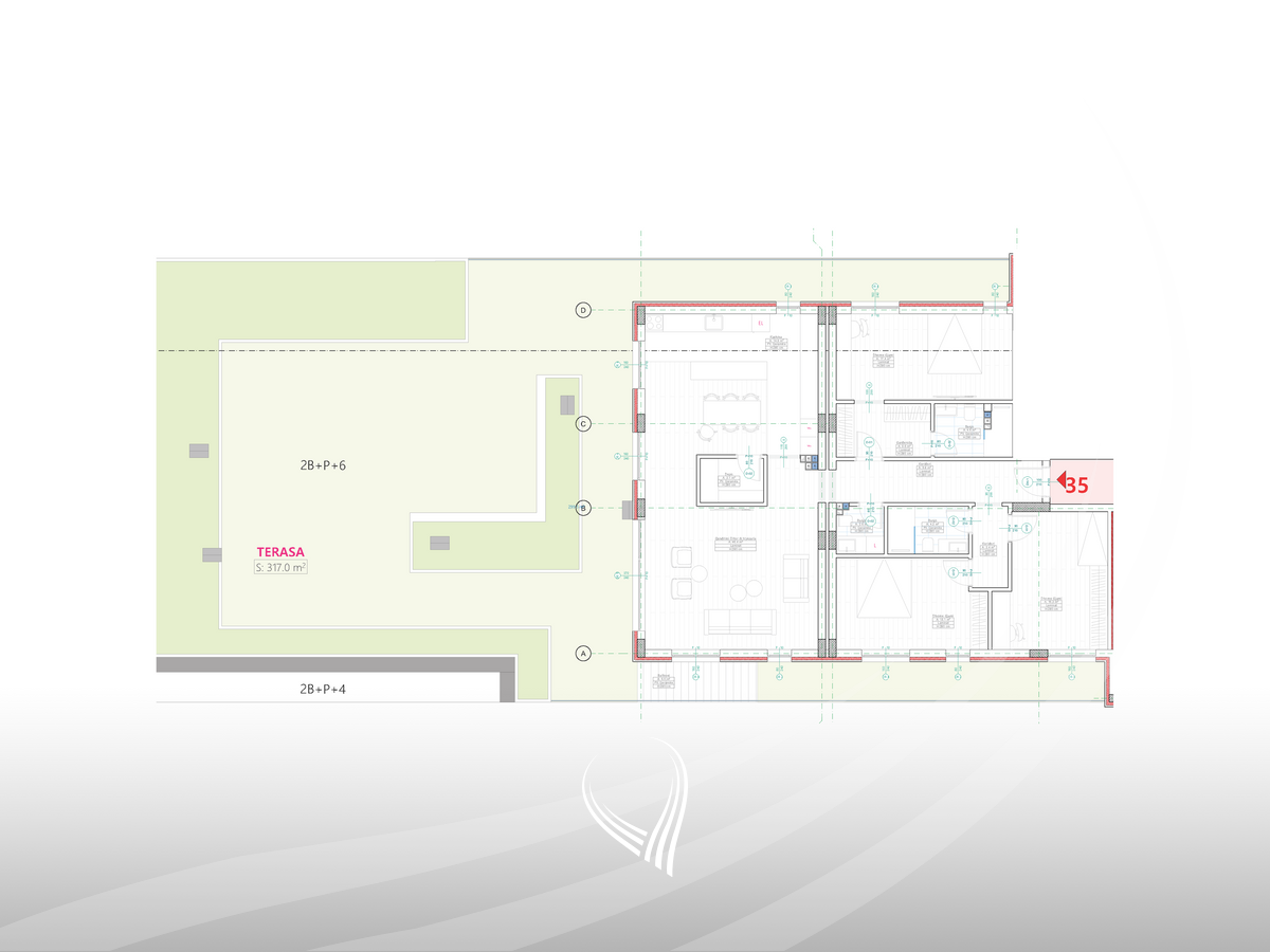 Penthouse me 3 dhoma gjumi në shitje në lagjen Velania - Puhiza 318