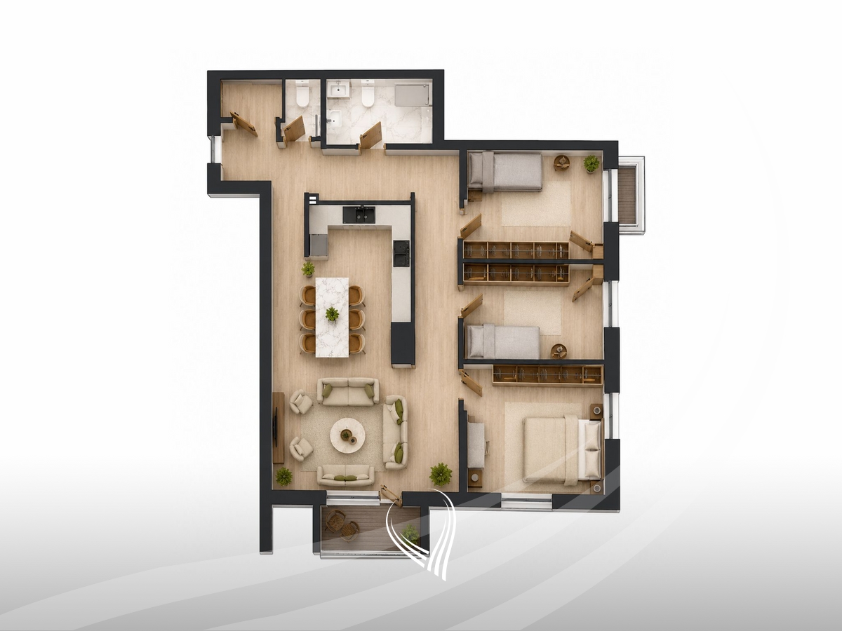 3-bedroom apartment for sale in the Prishtina e Re neighborhood1