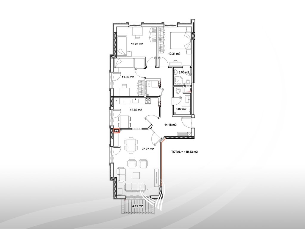 3-bedroom apartment for sale in the Kalabria neighborhood – Emshir13