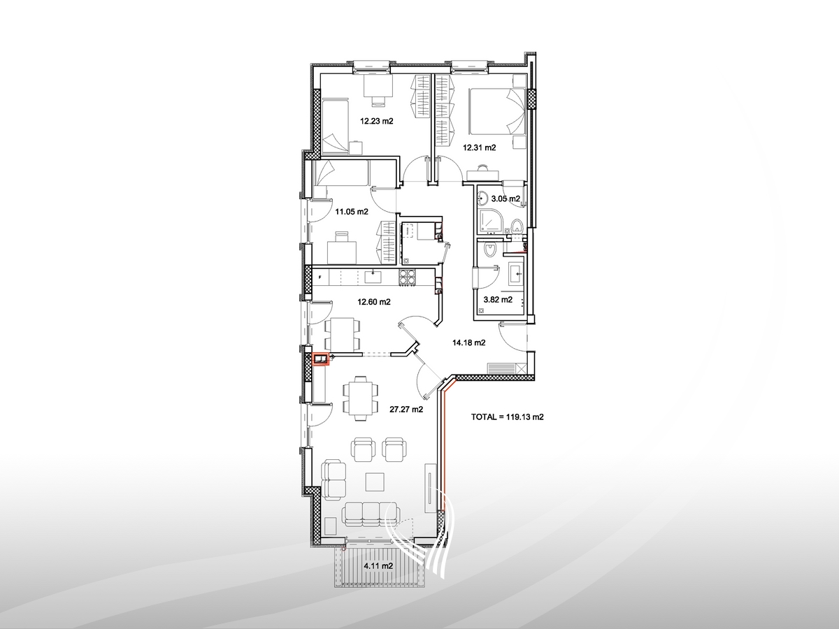 3-bedroom apartment for sale in the Kalabria neighborhood – Emshir13