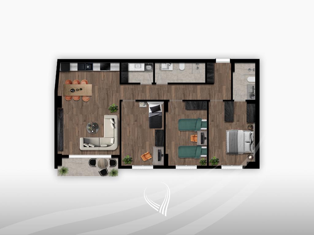 3-bedroom apartment for sale in the Prishtina e Re neighborhood1