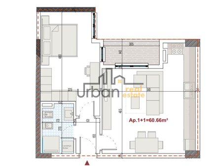 Shitet, Apartament 1+1, Ringside Residence/Paskuqan, Tiranë - 84,072 € | 70.06 m²