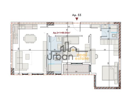 Shitet, Apartament 2+1+2, Ringside Residence/Paskuqan, Tiranë - 124,812€ | 104.01 m²
