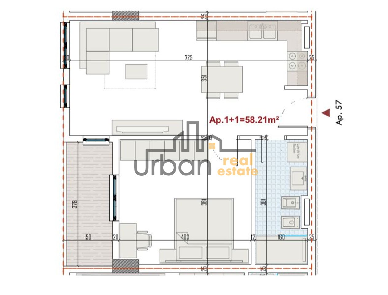 Shitet, Apartament 1+1, Ringside Residence/Paskuqan, Tiranë - 80,676€ | 67.23 m²
