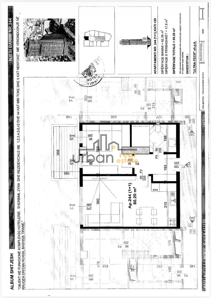 Apartment 1+1 for sale, DRITAN HOXHA STREET Tirana - 216,500€ | 80.20 m²
