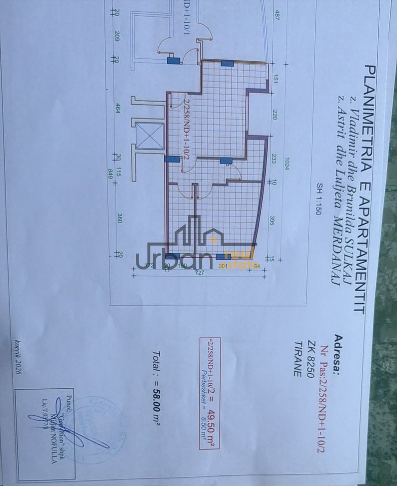 For sale, Two 1+1 Apartments, Sali Butka Street, Tirana - €178,000 and €174,000  | 58 m²