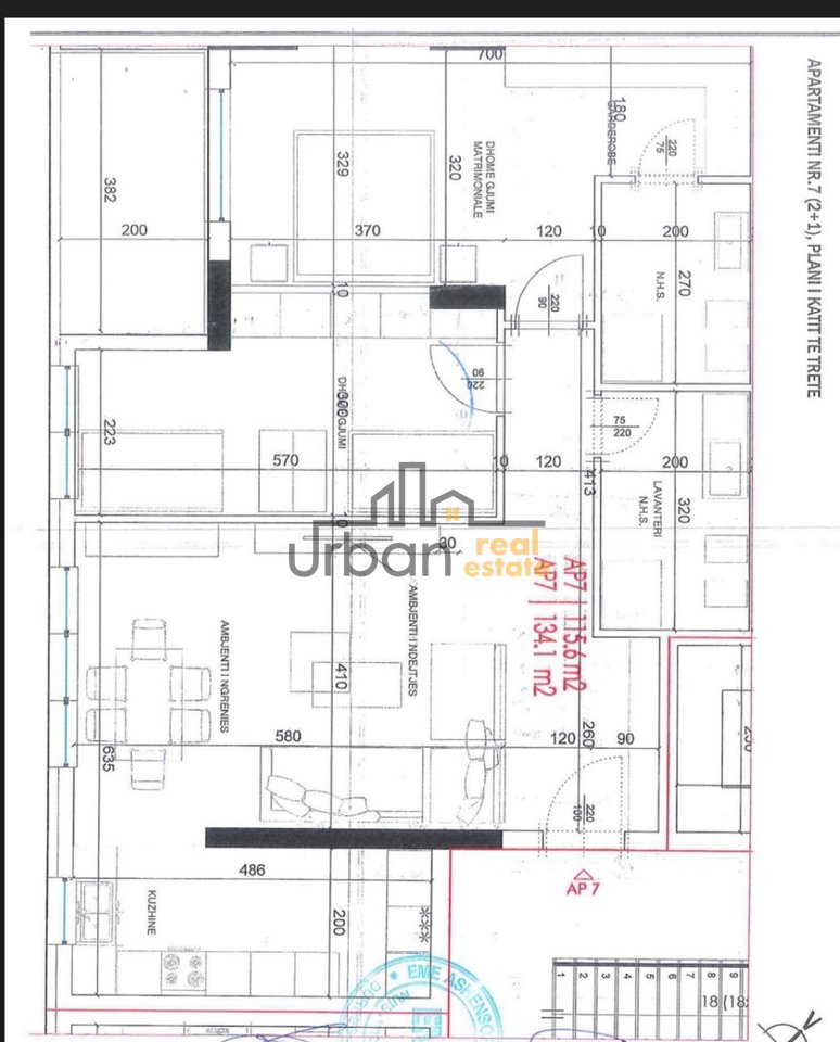 Shitet,  Apartament 2+1+2 , Rruga e Elbasanit, Tiranë - 227970€ | 134.1 m²