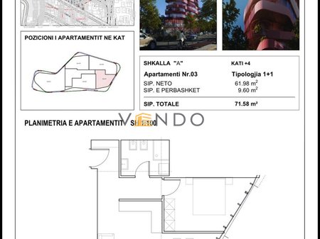 Shitet Apartament 1+1 tek Qytet Studenti, rruga Kristaq Capo/ Rezidenca Floating Floors