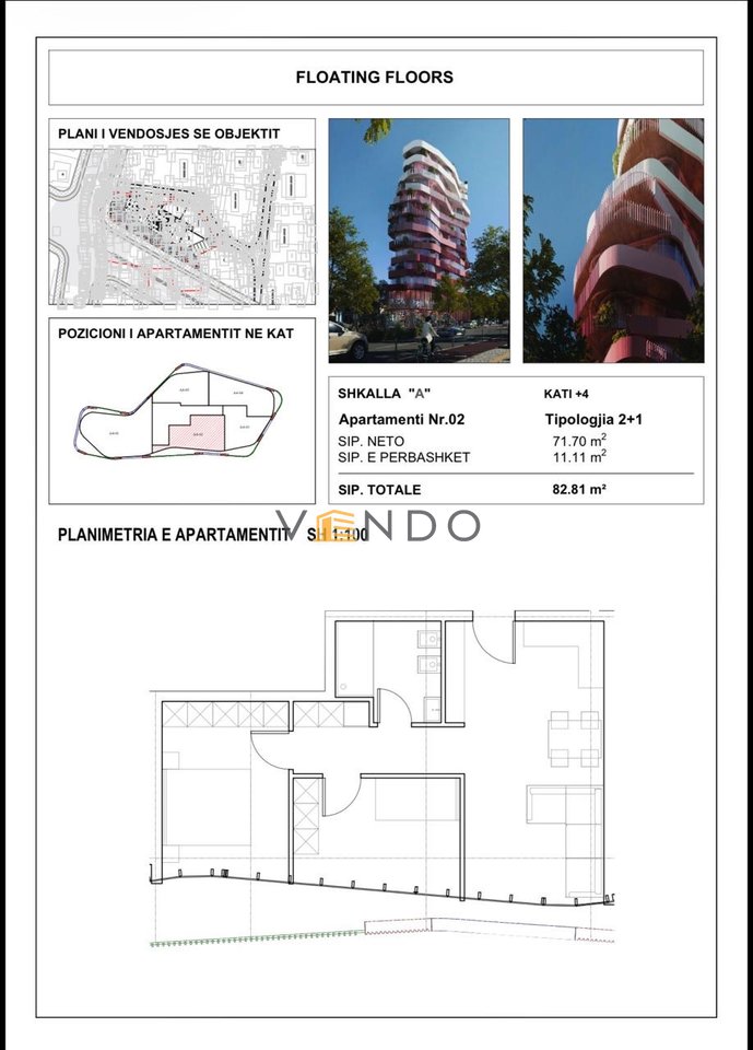 Shitet Apartament 2+1 tek Qytet Studenti, rruga Kristaq Capo/ Rezidenca Floating Floors