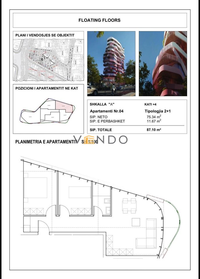 Shitet Apartament 2+1 tek Qytet Studenti, rruga Kristaq Capo/ Rezidenca Floating Floors