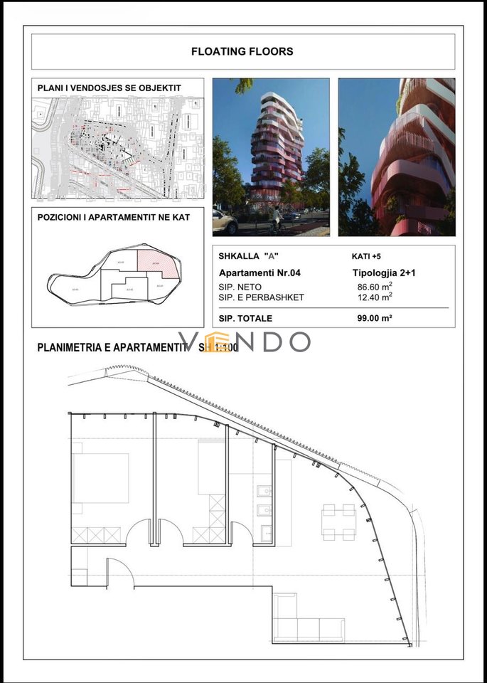 Shitet Apartament 2+1 tek Qytet Studenti, rruga Kristaq Capo/ Rezidenca Floating Floors