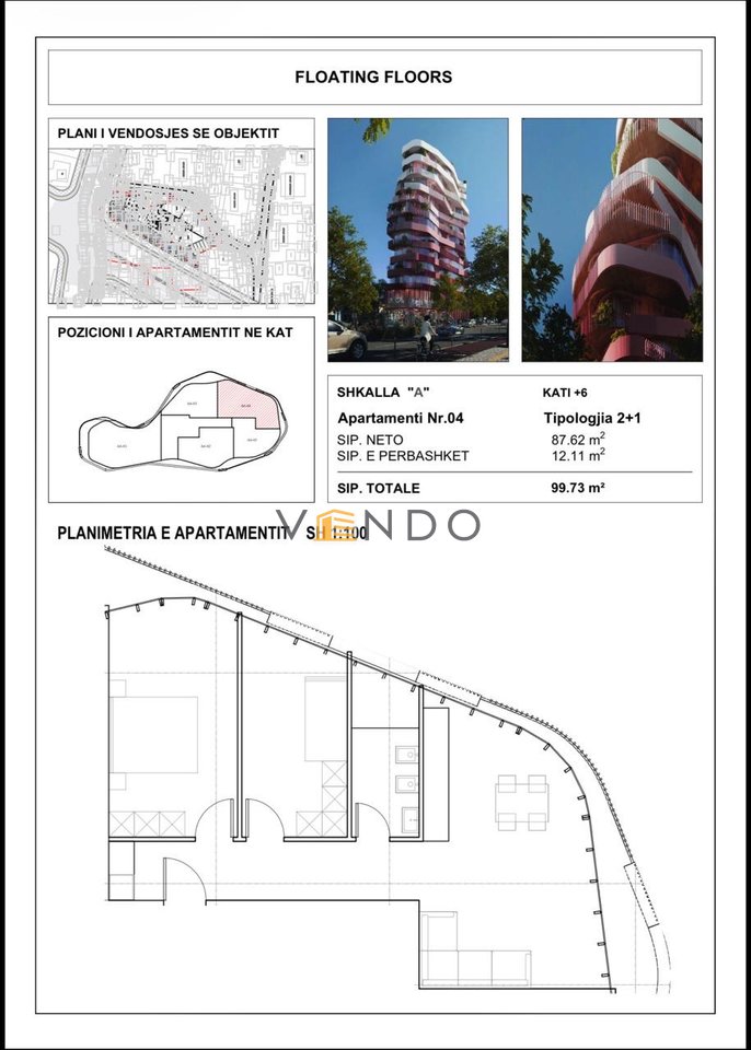 Shitet Apartament 2+1 tek Qytet Studenti, rruga Kristaq Capo/ Rezidenca Floating Floors