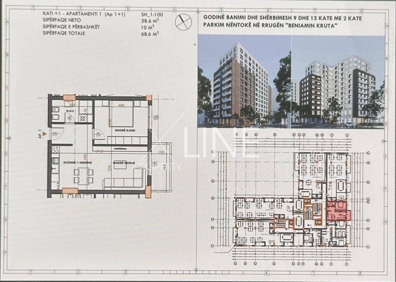 Appartamento 1+1 in vendita in via Dritan Hoxha, vicino a Ish Fusha