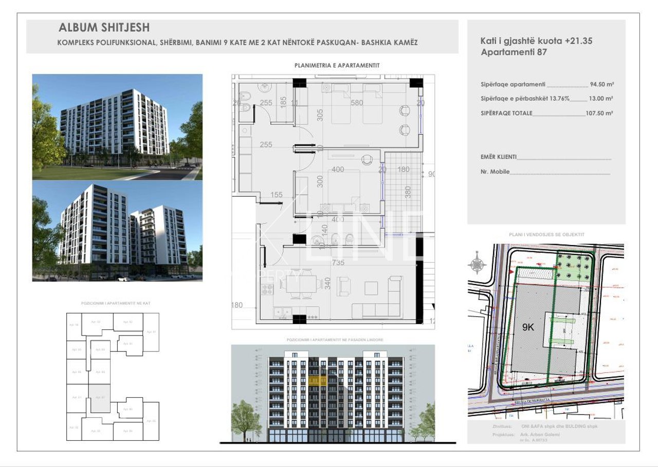 OKAZION
Shitet apartament 2+1+2tualete ne Paskuqan, Platinium 1